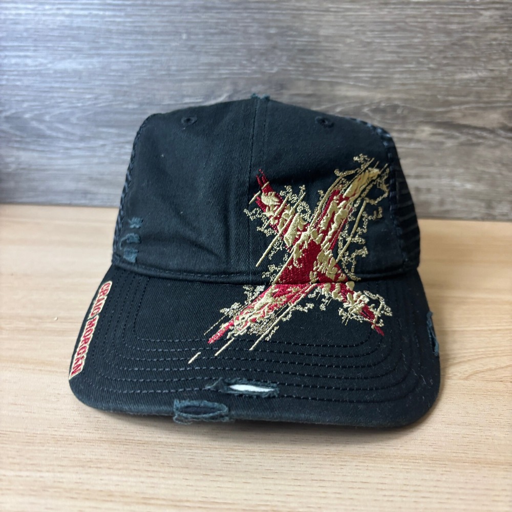 Craig‎ Morgan Hat Cap Strap Back Black Distressed Adjustable
